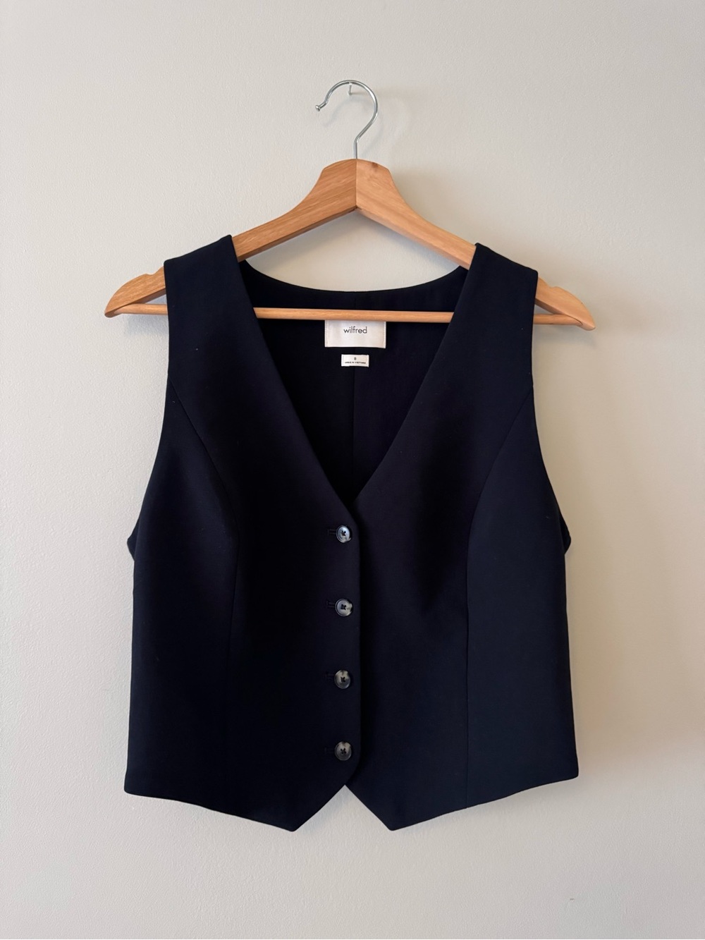 Wilfred Black Tailored Button Vest